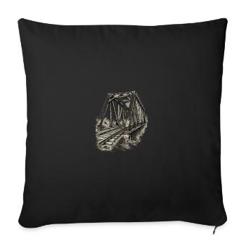 Pont ferroviaire - Housse de coussin décorative 45 x 45 cm - noir - Devant