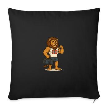 Fitness - Lion - Sofa pillowcase 17,3'' x 17,3'' (45 x 45 cm) - black - Front