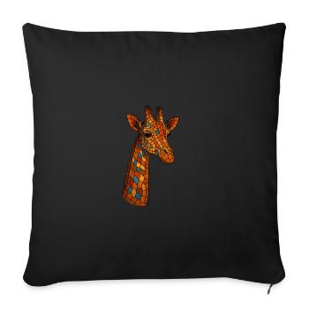 Girafe - Housse de coussin décorative 45 x 45 cm - noir - Devant