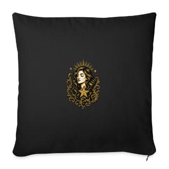 Armoiries dorées - Housse de coussin décorative 45 x 45 cm - noir - Devant
