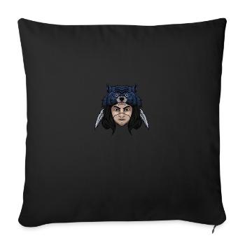 Wolf - Sofa pillowcase 17,3'' x 17,3'' (45 x 45 cm) - black - Front