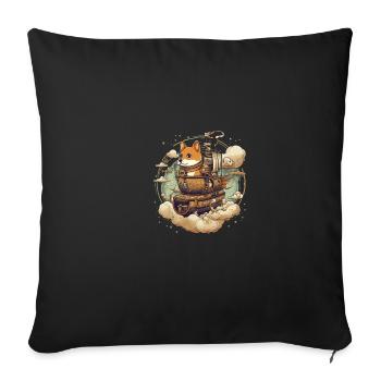 Le chien Shiba Inu dort sur des oreillers - Housse de coussin décorative 45 x 45 cm - noir - Devant