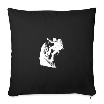 Mountaineers on the rope Mountain Summit sports Climbing - Sofa pillowcase 17,3'' x 17,3'' (45 x 45 cm) - black - Front