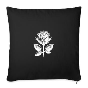 Floral Splendour Decorative Stylish Rose Motif - Sofa pillowcase 17,3'' x 17,3'' (45 x 45 cm) - black - Front