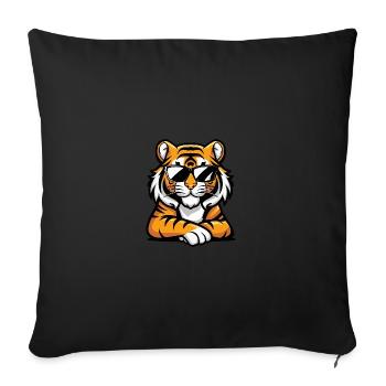Tigre Cool Animal - Housse de coussin décorative 45 x 45 cm - noir - Devant