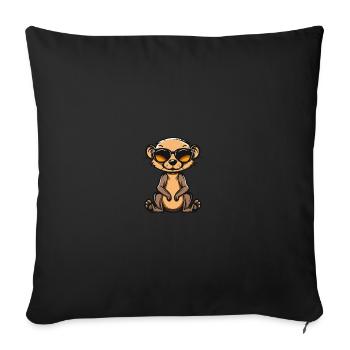 Suricate Cool Animal - Housse de coussin décorative 45 x 45 cm - noir - Devant