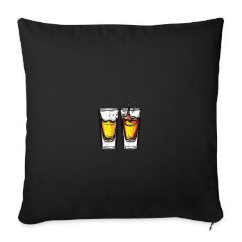 Verres à tequila Vodka - Housse de coussin décorative 45 x 45 cm - noir - Devant