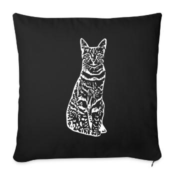Chat chat chaton - Housse de coussin décorative 45 x 45 cm - noir - Devant