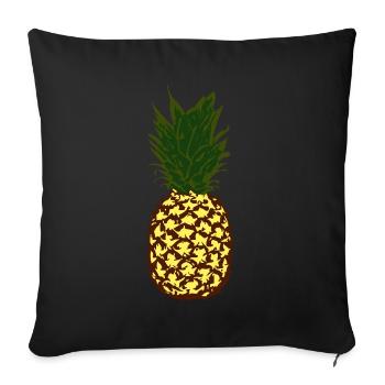 Vacances du festival d’été de l’ananas - Housse de coussin décorative 45 x 45 cm - noir - Devant