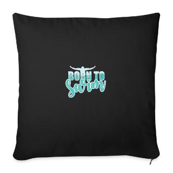 Born to swim - Sofakissenbezug 45 x 45 cm - Schwarz - Vorne