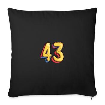 43 Number Comic - Sofa pillowcase 17,3'' x 17,3'' (45 x 45 cm) - black - Front