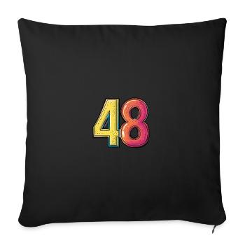 48 Number Comic - Sofa pillowcase 17,3'' x 17,3'' (45 x 45 cm) - black - Front