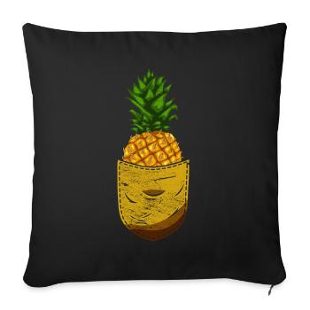Summer Fruit Tropical Fruit Pineapple - Sofa pillowcase 17,3'' x 17,3'' (45 x 45 cm) - black - Front