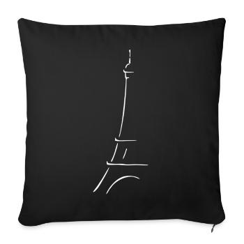 Tour Eiffel Paris - Housse de coussin décorative 45 x 45 cm - noir - Devant