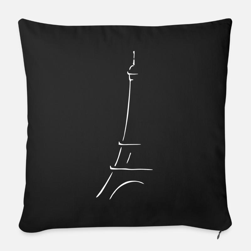 Eiffelturm Paris - Sofakissenbezug 45 x 45 cm - Schwarz