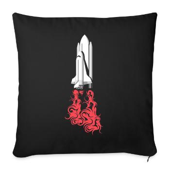 Symbole de l’espace de lancement de fusée logo de l’icône de l’espace extra-atmosphérique - Housse de coussin décorative 45 x 45 cm - noir - Devant