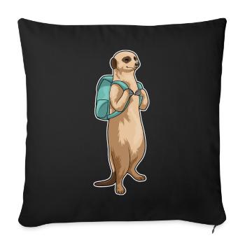 École de sac à dos pour élèves de Suricate - Housse de coussin décorative 45 x 45 cm - noir - Devant