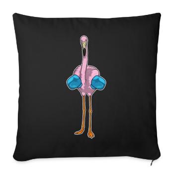 Gants de boxe Flamingo Boxer Boxe - Housse de coussin décorative 45 x 45 cm - noir - Devant
