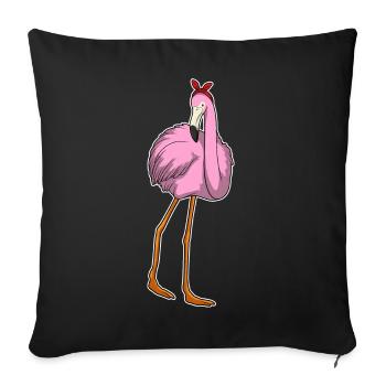 Arc à cheveux de flamant rose - Housse de coussin décorative 45 x 45 cm - noir - Devant