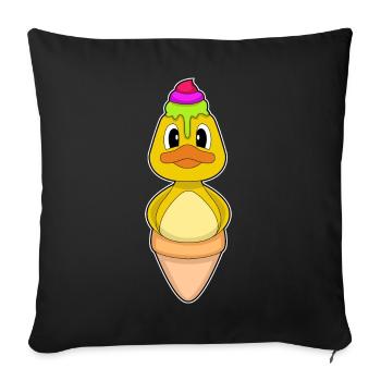 Ente Waffeleis - Sofa pillowcase 17,3'' x 17,3'' (45 x 45 cm) - black - Front