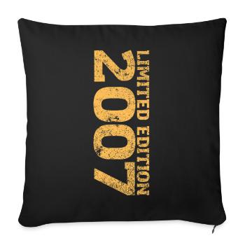 Édition Limitée 2007 18ème Cadeau d’Anniversaire - Housse de coussin décorative 45 x 45 cm - noir - Devant