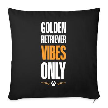 Golden Retriver Vibes Only - Sofa pillowcase 17,3'' x 17,3'' (45 x 45 cm) - black - Front