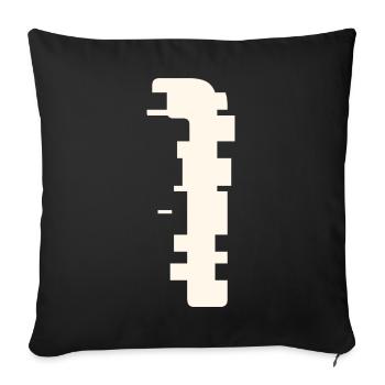 1 - Sofa pillowcase 17,3'' x 17,3'' (45 x 45 cm) - black - Front