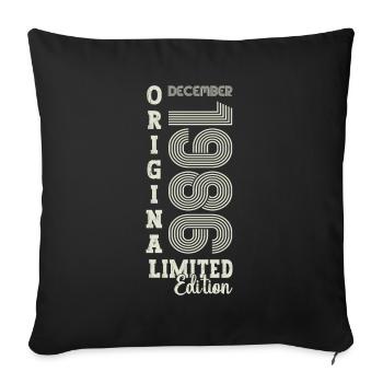 Original December 1986 36th Birthday Gift - Sofa pillowcase 17,3'' x 17,3'' (45 x 45 cm) - black - Front