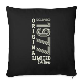 Original December 1977 45th birthday gift - Sofa pillowcase 17,3'' x 17,3'' (45 x 45 cm) - black - Front