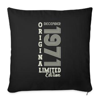 Original December 1971 51st Birthday Gift - Sofa pillowcase 17,3'' x 17,3'' (45 x 45 cm) - black - Front