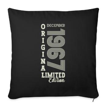 Original December 1967 55th birthday gift - Sofa pillowcase 17,3'' x 17,3'' (45 x 45 cm) - black - Front