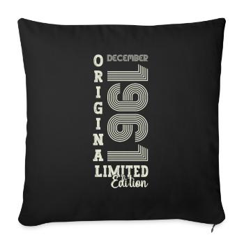 Original December 1961 61st birthday gift - Sofa pillowcase 17,3'' x 17,3'' (45 x 45 cm) - black - Front