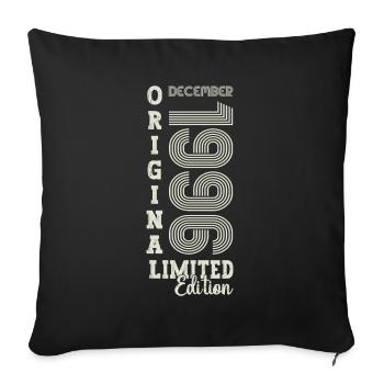 Original December 1996 26th Birthday Gift - Sofa pillowcase 17,3'' x 17,3'' (45 x 45 cm) - black - Front