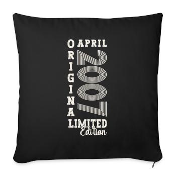 16th birthday man April Born 2007 Original - Sofa pillowcase 17,3'' x 17,3'' (45 x 45 cm) - black - Front