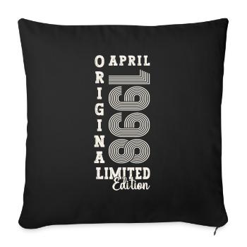 25th birthday man April Born 1998 Original - Sofa pillowcase 17,3'' x 17,3'' (45 x 45 cm) - black - Front