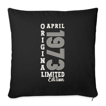 50e anniversaire Homme April Né en 1973 Original - Housse de coussin décorative 45 x 45 cm - noir - Devant