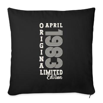 40th birthday man April Born 1983 Original - Sofa pillowcase 17,3'' x 17,3'' (45 x 45 cm) - black - Front