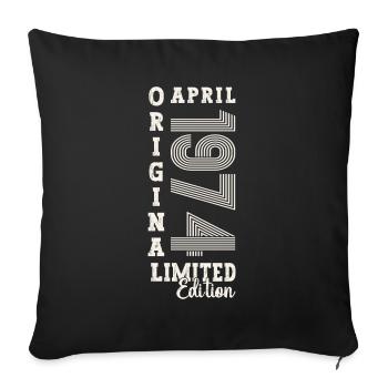 49th birthday man April Born 1974 Original - Sofa pillowcase 17,3'' x 17,3'' (45 x 45 cm) - black - Front