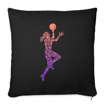 Basketball Symbole Frauen Basketballerin - Sofakissenbezug 45 x 45 cm - Schwarz - Vorne