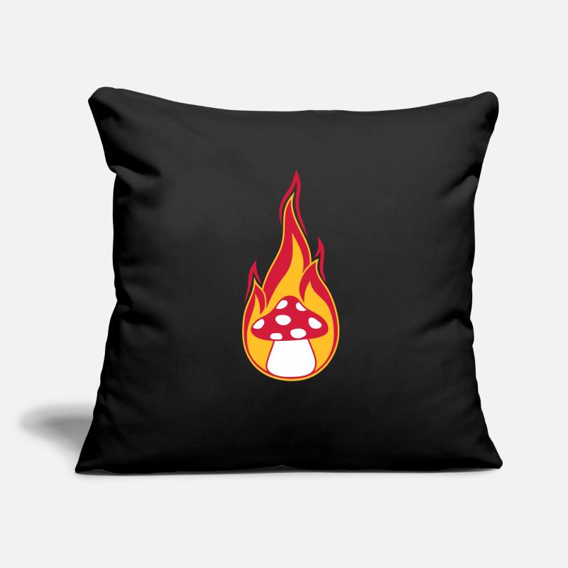 fire burn flames hot mushroom fly agaric red p Sofa pillowcase 17,3'' x 17,3'' (45 x 45 cm)