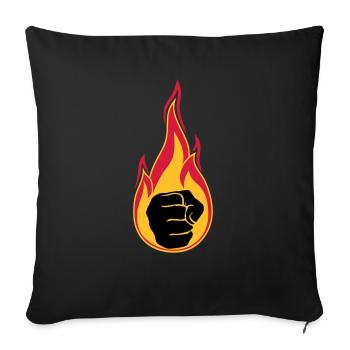 hot flames burn fire fist hand clenched - Sofa pillowcase 17,3'' x 17,3'' (45 x 45 cm) - black - Front