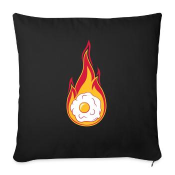 hot fire flames burn torch fried egg cook - Sofa pillowcase 17,3'' x 17,3'' (45 x 45 cm) - black - Front
