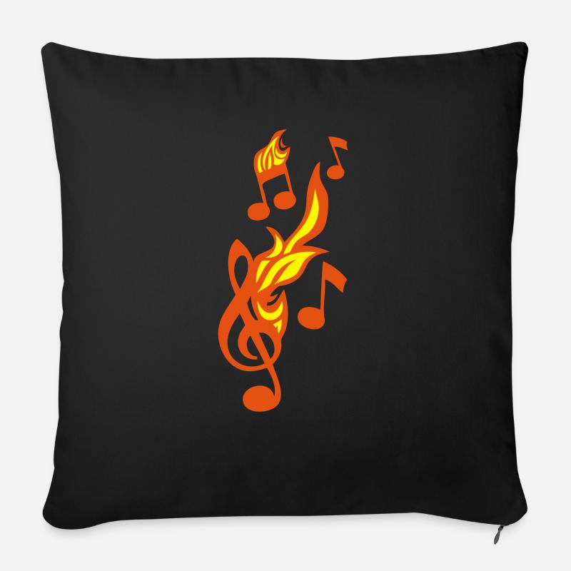 Musiknote Flammenschlüssel - Sofakissenbezug 45 x 45 cm - Schwarz
