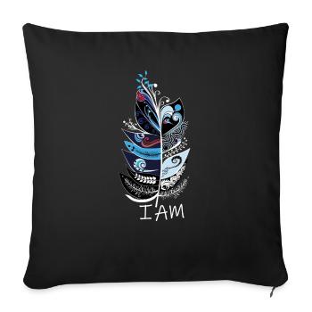 feather - Sofa pillowcase 17,3'' x 17,3'' (45 x 45 cm) - black - Front