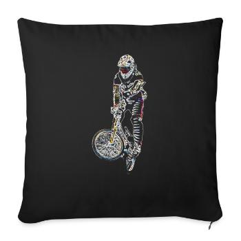bmx racing - Sofa pillowcase 17,3'' x 17,3'' (45 x 45 cm) - black - Front