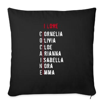 iLove Cocaine | White text - Sofa pillowcase 17,3'' x 17,3'' (45 x 45 cm) - black - Front