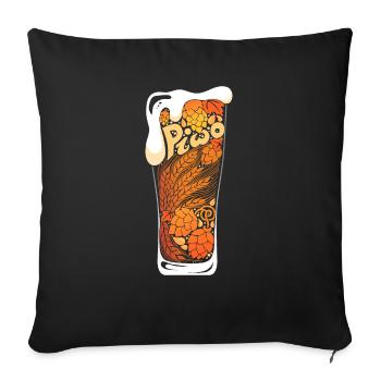 Beer - Beer T-shirts - Sofa pillowcase 17,3'' x 17,3'' (45 x 45 cm) - black - Front