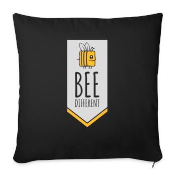 bee different saying quote - Sofa pillowcase 17,3'' x 17,3'' (45 x 45 cm) - black - Front