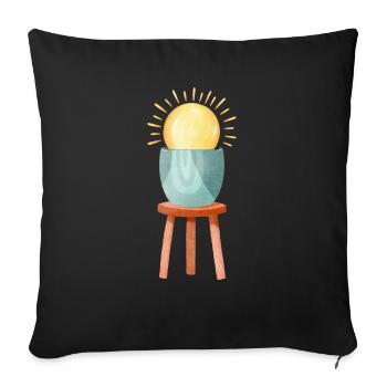 Soleil végétal - Housse de coussin décorative 45 x 45 cm - noir - Devant