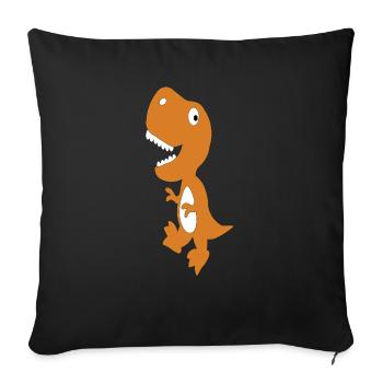 Dino Cute Orange - Sofa pillowcase 17,3'' x 17,3'' (45 x 45 cm) - black - Front
